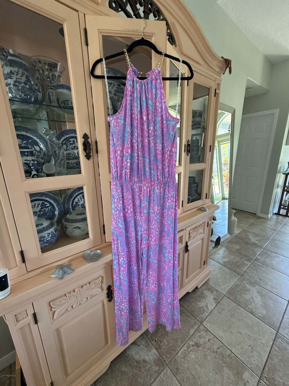Lilly Pulitzer Women's Bowen Jumpsuit Pink Sorbet High Altitude Size M
